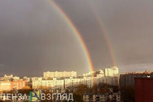 Пензенцы делятся фото и видео двойной октябрьской радуги