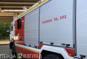 В пензенском микрорайоне Терновка горит заброшенный дом