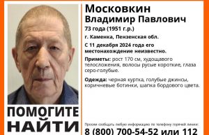 В Пензенской области пропал 73-летний Владимир Московкин