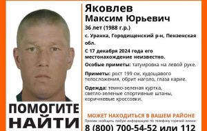 В Пензенской области пропал 36-летний Максим Яковлев