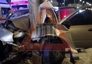 В Пензе водитель врезался в столб на Гагаринском мосту