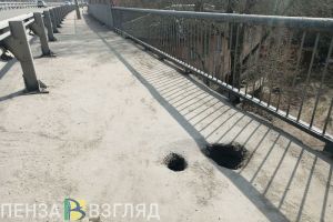 Пензенцы пожаловались на состояние тротуара на Арбековском путепроводе