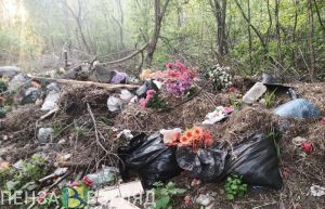 В Сердобске на кладбище свалка разрослась до могил