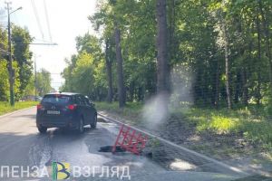 На Западной поляне в Пензе образовался дорожный провал