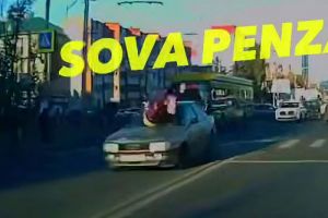Опубликовано видео с моментом жуткого ДТП с пешеходом на улице Суворова в Пензе