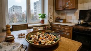 Краски урожая: теплый салат и густой орехово-горчичный соус