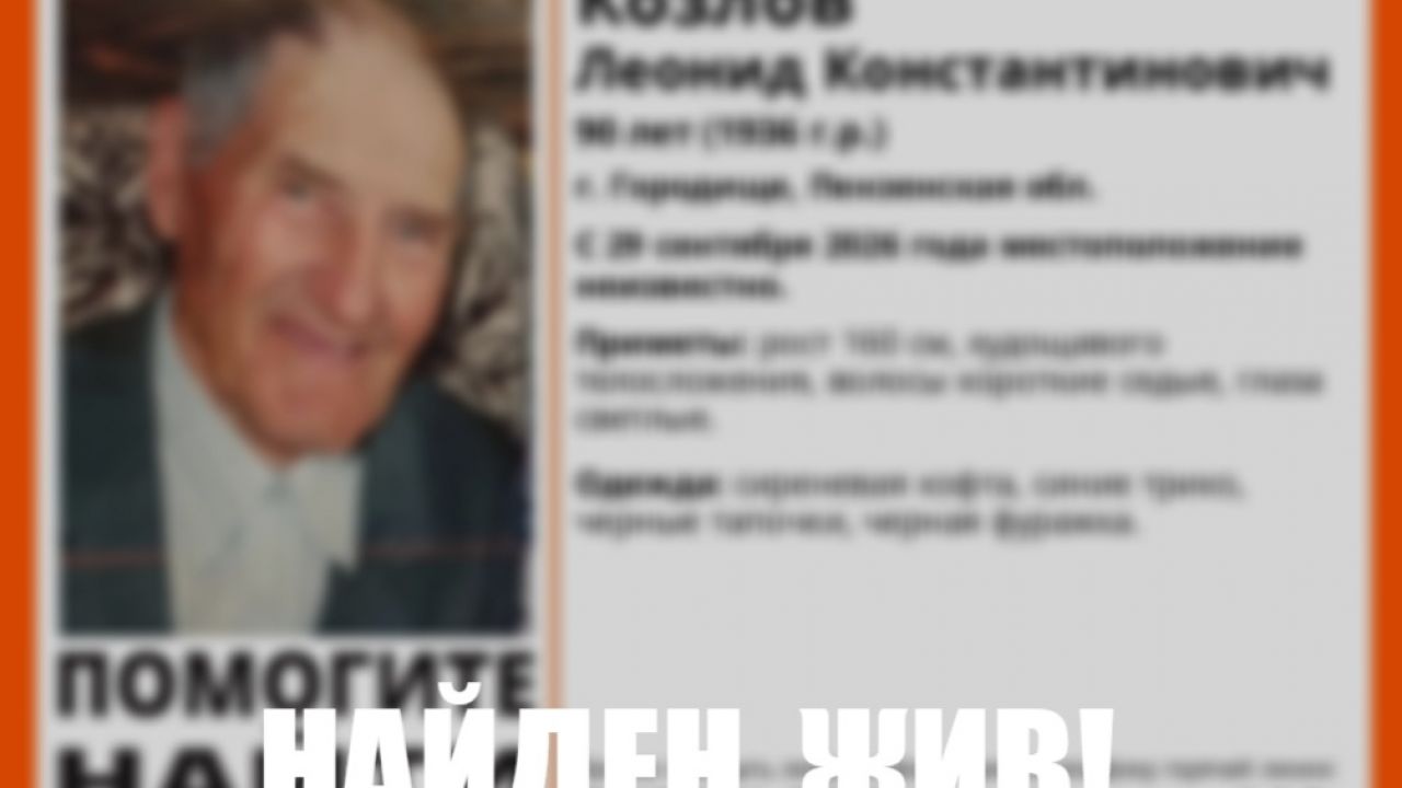 В Пензенской области завершили поиски 90-летнего Леонида Козлова