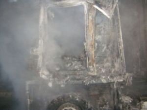 Рано утром в Пензенской области загорелась фура