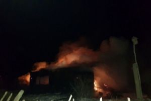 В Нижнеломовском районе огонь уничтожил деревянный дом