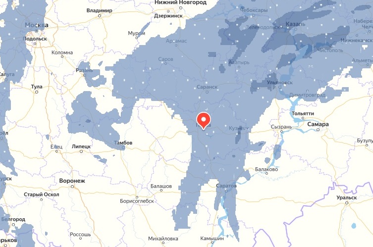 Карта осадков пензенская область онлайн в реальном