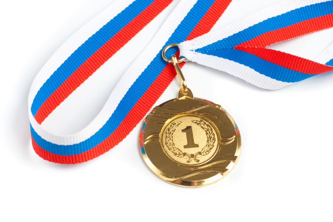 Медаль за первое место с лентой