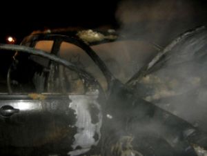 На федеральной трассе в Пензенской области рано утром вспыхнула иномарка