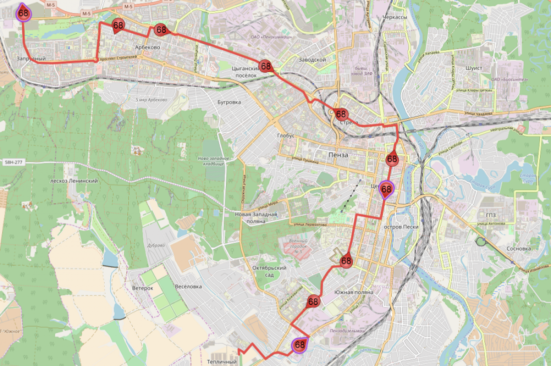 68 автобус маршрут. 68 Автобус Пенза. 68 Маршрутка Пенза. Маршрут 68 автобуса Пенза. Схема автобусных маршрутов Пенза.