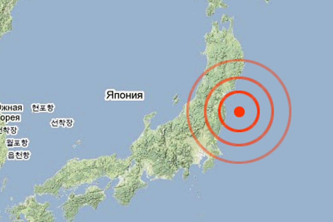 Карта землетрясений в японии