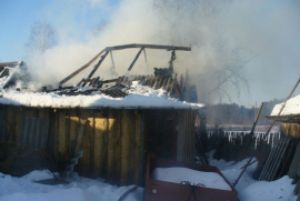 Днем в Пензенской области огонь охватил деревянную баню