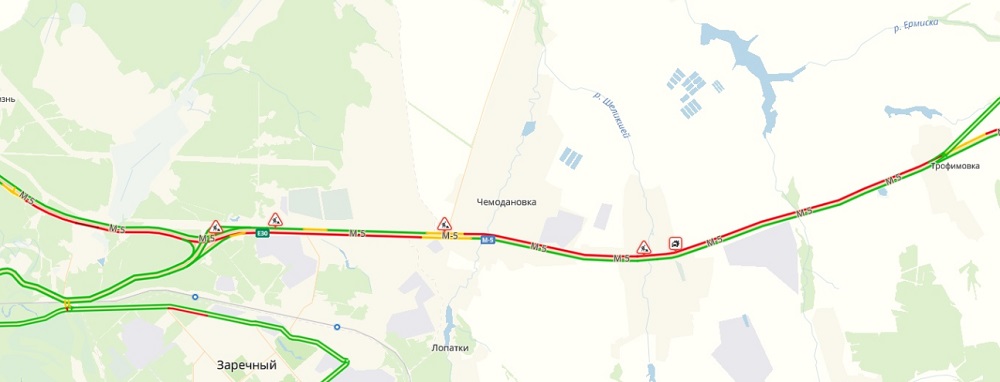 Карта дорог м5